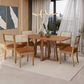 Conjunto Sala de Jantar Madeira Maciça 6 Cadeiras Kappesberg