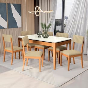 Conjunto Sala de Jantar Madeira Maciça 6 Cadeiras Kappesberg