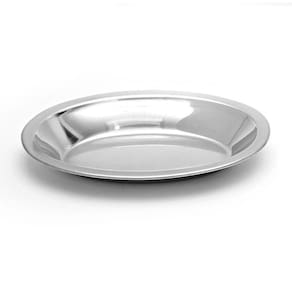 Kit 10 Bandeja Travessa Aço Oval Inox Funda Para Servir 24Cm