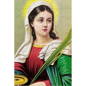 Quebra-Cabeça Religioso Cognitivo Santa Luzia 35 Peças Mdf O