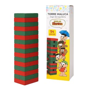 Jogo Torre Maluca Brinquedo Equilíbrio Turma Da Monica 54 Pc
