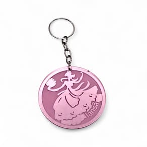 Chaveiro Iansã Força Coragem Espiritual Rosa Espelhado 10 cm