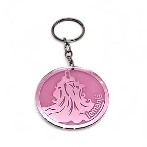 Chaveiro Mãe das Águas Iemanjá Rosa Espelhado 10 cm