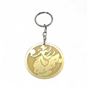 Chaveiro Iansã Força Coragem Espiritual Dourado Espelhado 10 cm