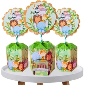 Kit 10 Centros De Mesa Safari Decorativo Para Aniversário e Festa