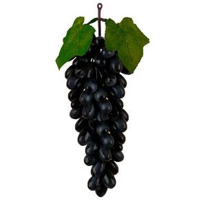 Cacho De Uva Preta Fruta Artificial De Silicone 43cm