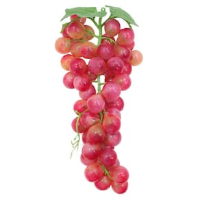 Cacho De Uva Avermelhada Fruta Artificial De Silicone 34cm