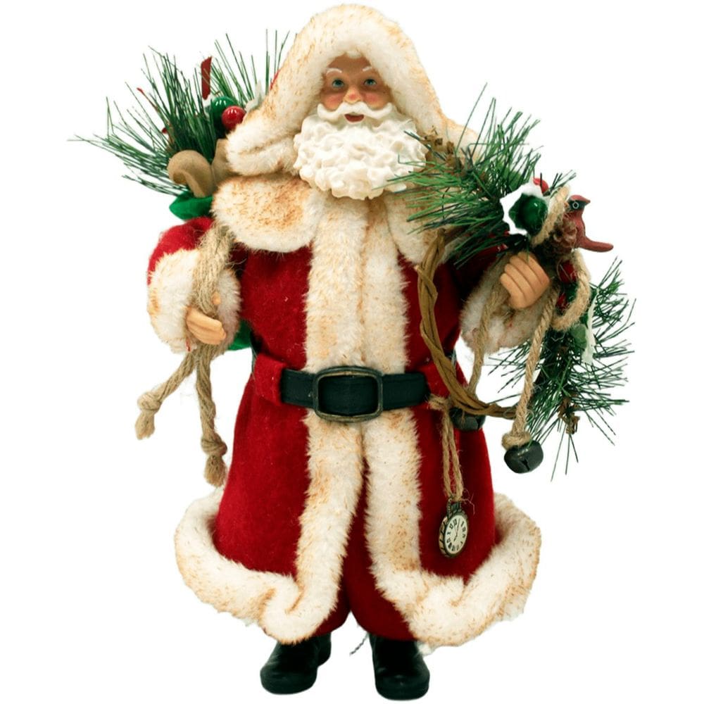 Decoração Papai Noel Vintage Tradicional Colecionável 30cm