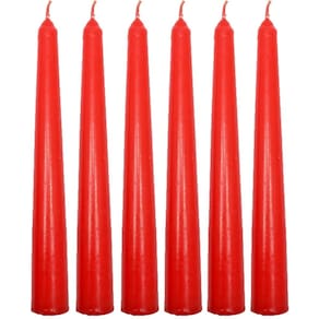 Conjunto 9 Vela Decoração Natalina Vermelho Castiçal De 21cm