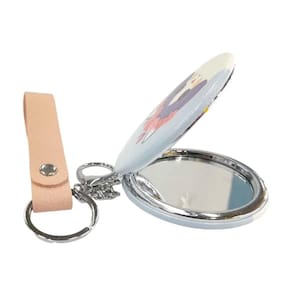 Espelho de Bolsa Redondo com Alça Gatinho Azul 3 - Quanhe