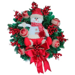 Guirlanda Natalina Boneco De Neve Decoração Leds Luzes 60cm
