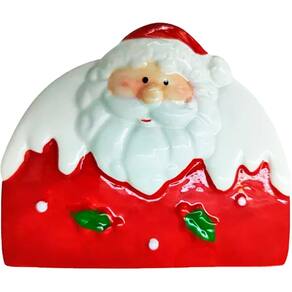 Porta Guardanapo Decoração Papai Noel Enfeite Natal Cerâmica