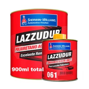 Kit PU Lazzudur 675mL + Endurecedor 225ML Preto Semi Brilho