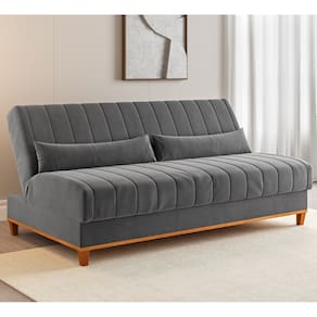 Sofa Cama Veneza 1,80 Reclinável 3 Lugares Veludo Grafite