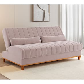 Sofa Cama Veneza 1,80 Reclinável 3 Lugares Veludo Rosa
