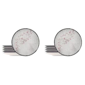 Kit 12 Pratos Rasos Porcelana 25cm Tramontina Floralis Decorada Mesa Posta Eventos