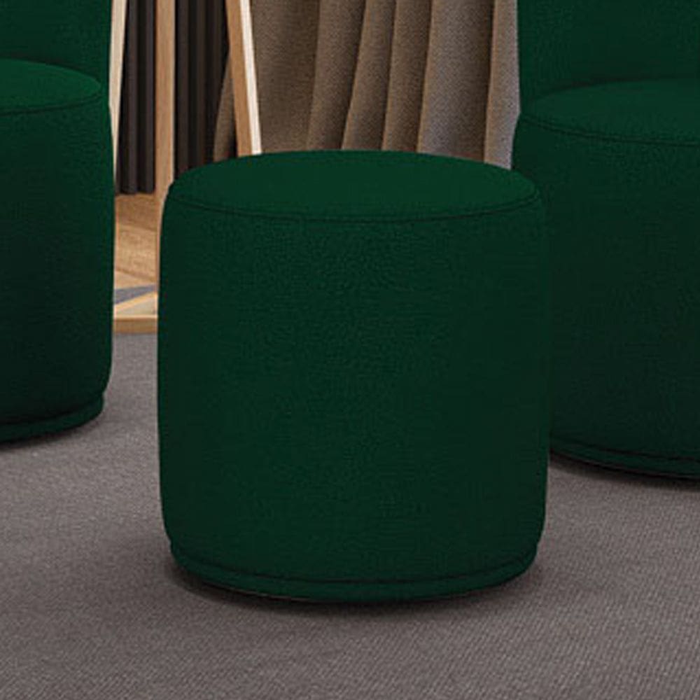 Puff Redondo Orgânico para Sala Malu Bouclê M11 - D`Rossi