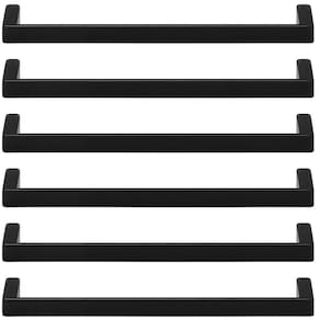 Kit 6 Puxadores Alça Preto Fosco Oeiras 20cm Móveis Armários Bancadas Torralba