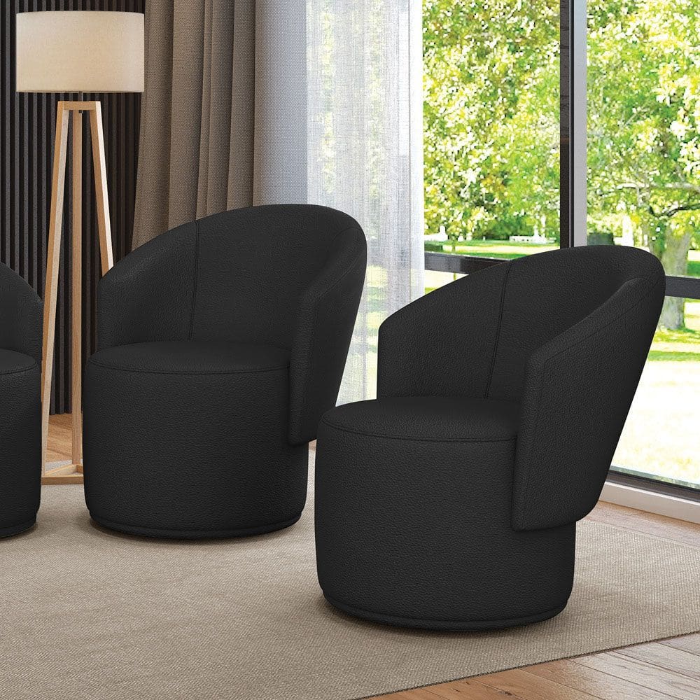 Poltrona Decorativa Orgânica Fixa para Sala Kit 2 Malu Sintético M11 - D`Rossi