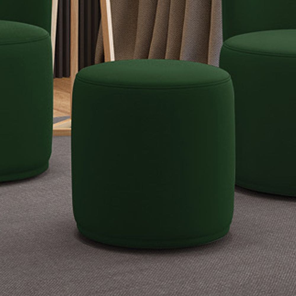 Puff Redondo Orgânico para Sala Malu Suede M11 - D`Rossi