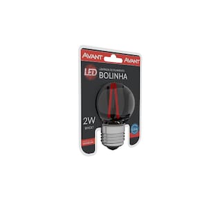 Lampada Filamento Led Bolinha 2W Bivolt Vermelha Avant
