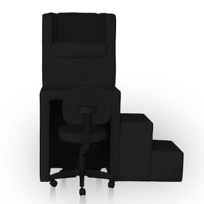 Kit Pedicure Cadeira Poltrona Escada Completo Corano Preto