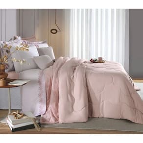 Edredom Toque De Algodão 250 Fios Casal 220x240cm - Rosa Tule
