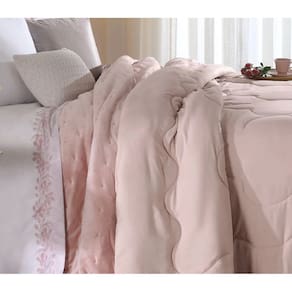 Edredom Toque De Algodão 250 Fios King 280x260cm - Rosa Tule
