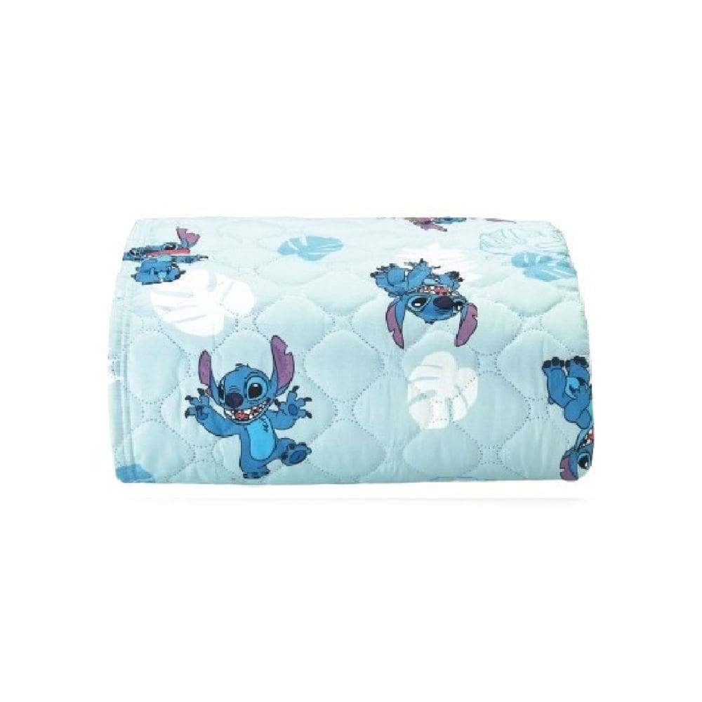 Cobre Leito Infantil Stitch Solteiro 100% Poliéster - Stitch Folhas