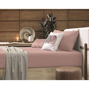Lençol De Pelinho Com Elástico Plush Inove Queen 158x198x35cm - Rosa Tule