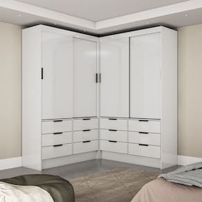 Closet Casal Duplo Sevilha 4 Portas 12 Gavetas Carioca Móveis