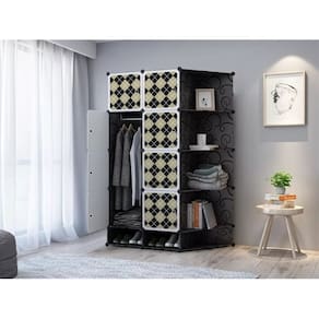 Guarda-Roupa Portátil com Sapateira, Arara e Prateleiras