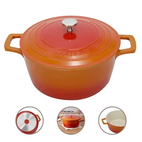 Panela Caçarola 24Cm Cerâmica Indução Premium - Laranja