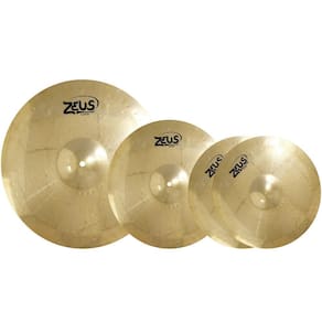 Kit de Pratos Zeus Beginner Set C 13`` 16`` 20`` - Com Bag