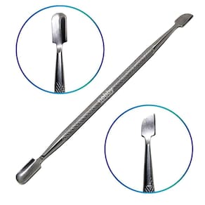 Espátula Unhas Dupla Aço Inox Manicure E Pedicure Ref. 409