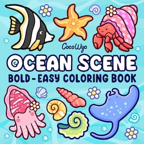 Livro de colorir Genérica Ocean Scene para adultos e crianças
