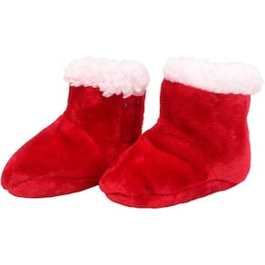Pantufas Sapatinho Inverno Vermelho Para Bebês 0 a 12 Meses