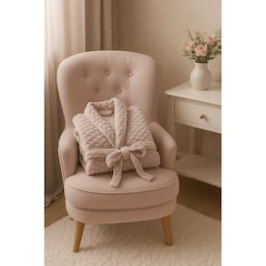 Roupão De Plush Peluciado Zurich P - Kacyumara - Rose