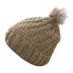 Touca Gorro Adulto Marrom Pompom Tamanho Único