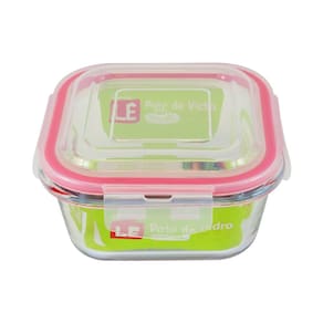 Pote de Vidro Hermético Quadrado Le Click Transparente 500ml