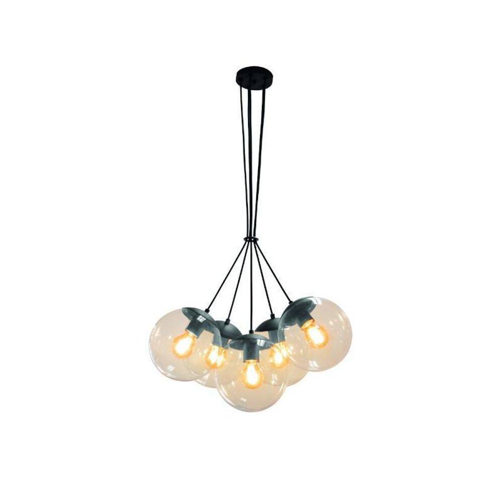 Pendente Globb Âmbar Cabo Pp Preto 5Xe27 880522-29 Blumenau