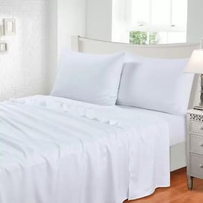 Jogo De Cama 3 Peças 300 Fios Toque De Seda - Jolitex - Branco Liso - Casal