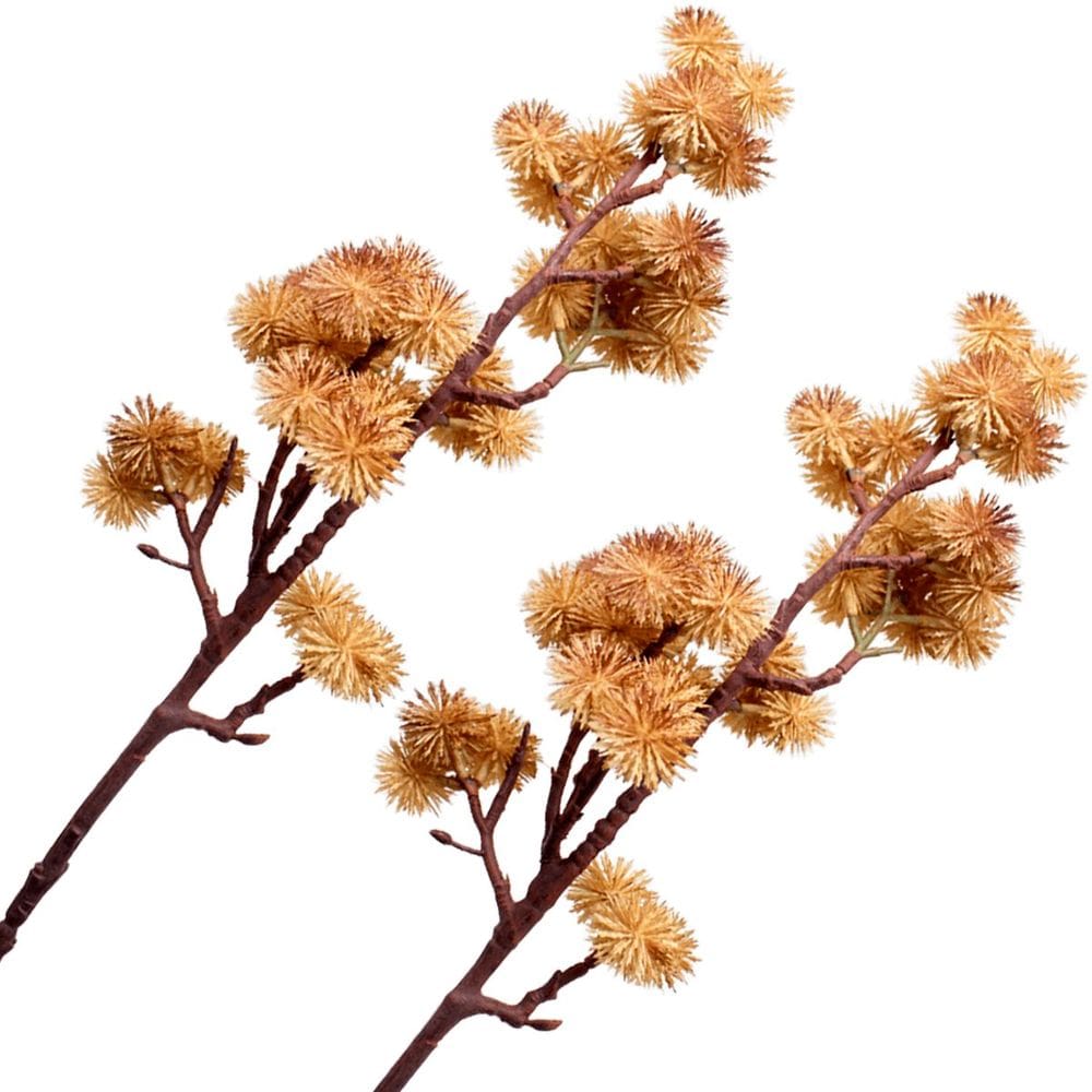 Kit 6 Plantas Artificiais Mamonas Marrom Enfeite Jardim 70cm