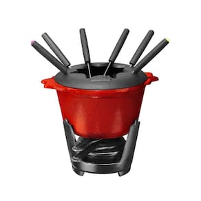 Fondue Queijo Chocolate Vermelho Panela Mineira 18cm 1,2L