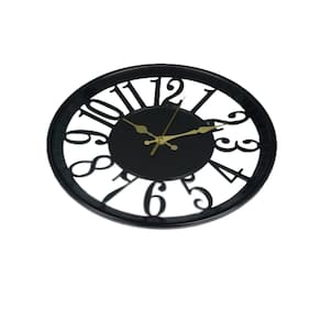 Relógio De Parede Minimalista Decorativo Preto 30,5cm Vazado