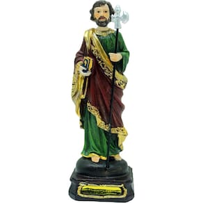Estatueta Imagem De São Judas Tadeu Escultura Em Resina 16cm
