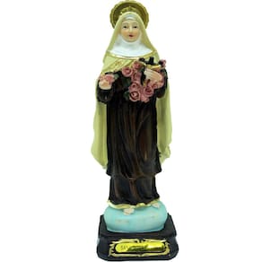 Estatueta Imagem De Santa Teresinha Enfeite Em Resina 16cm