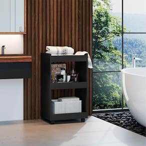 Esmalteira Balcão Para Organizar Multiuso Modelo Jade Para Casa Preto