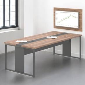 Mesa Sala De Reunião Com Paniel De Parma Noce Preto