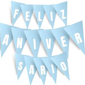 Faixa de Feliz Aniversário todas as peças Aniversários Festas Decorativas